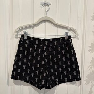Margaret M Slimming Shorts - Black with Pineapple Print (Size Small)